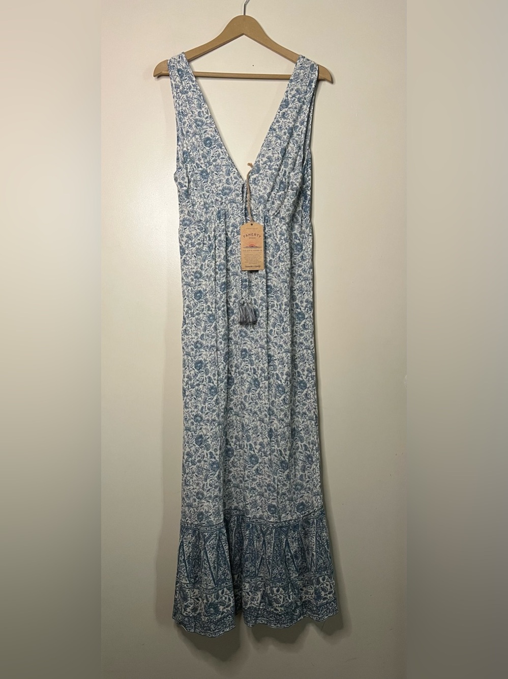 NWT FAHERTY Blue Water Floral Eden Dress Size M